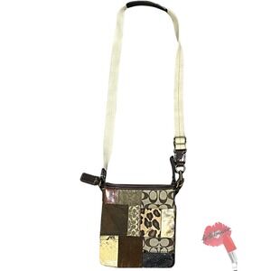 Y2K COACH Crossbody Bag Patchwork Animal Print Messenger Shoulder‎ Purse 40915